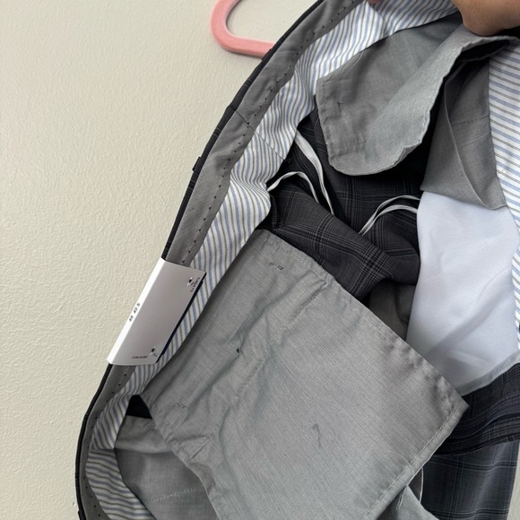 NWT Hart Schaffner Marx Gray Blue Plaid New York Fit 2pc Suit Jacket Pants - Picture 10 of 16